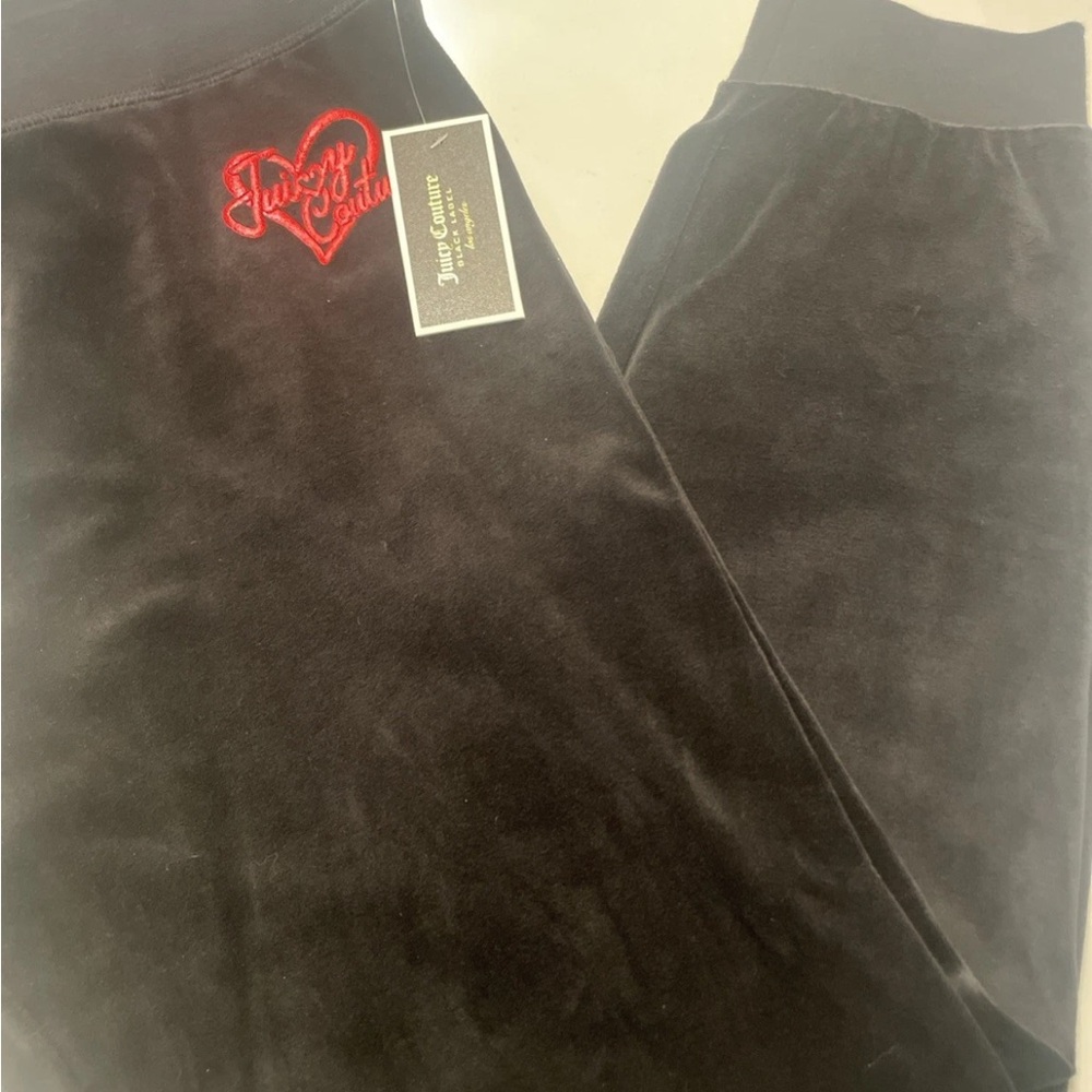 Juicy Couture Black Track Pants with Red Logo